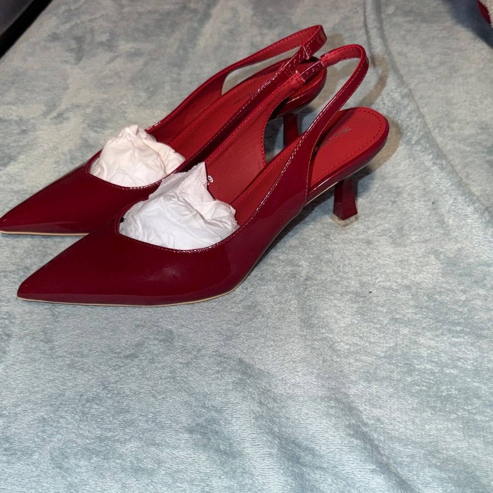 Elegant Red Slingback Heels